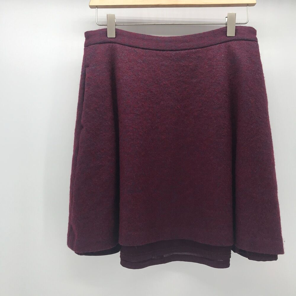 Banana Republic Skirt Womens 6 Red Blue A Line Circle Wool Blend Pockets Lined